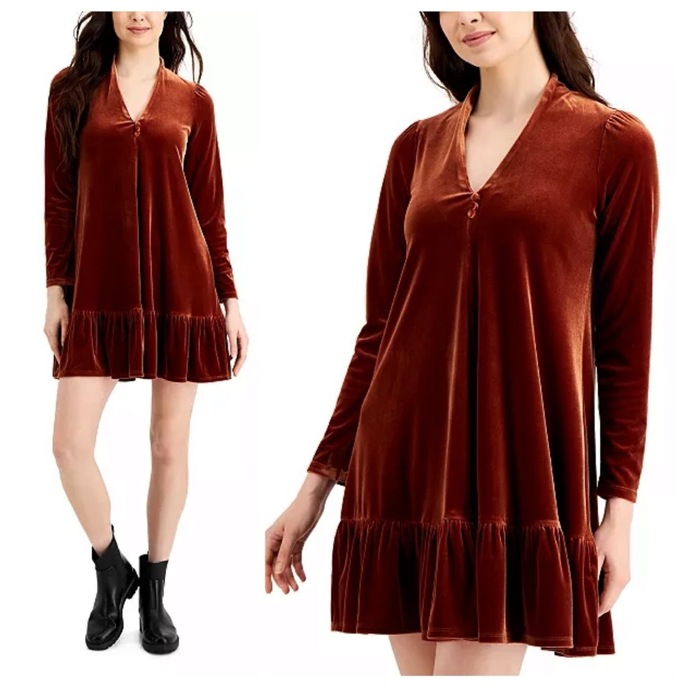 Taylor Long-Sleeve Trapeze Dress - Size S